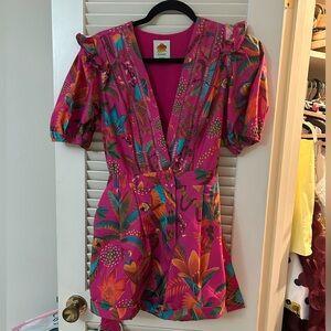FARM Rio Pink and Orange Floral Jumpsuit